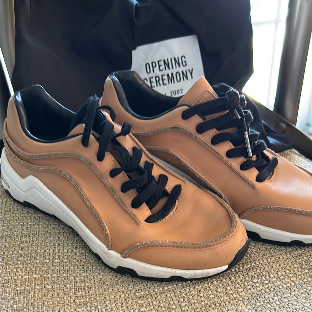 Opening Ceremony Tan Leather sneakers like new